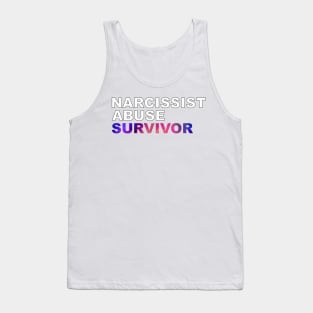 Narcissist Abuse Survivor (bold white letters and purple highlight) Tank Top